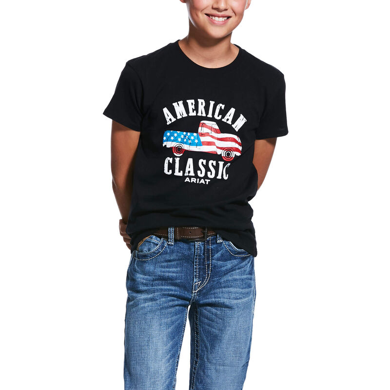 Ariat Western: American Classic Camisetas Niños - Negras (RVPTY4581)